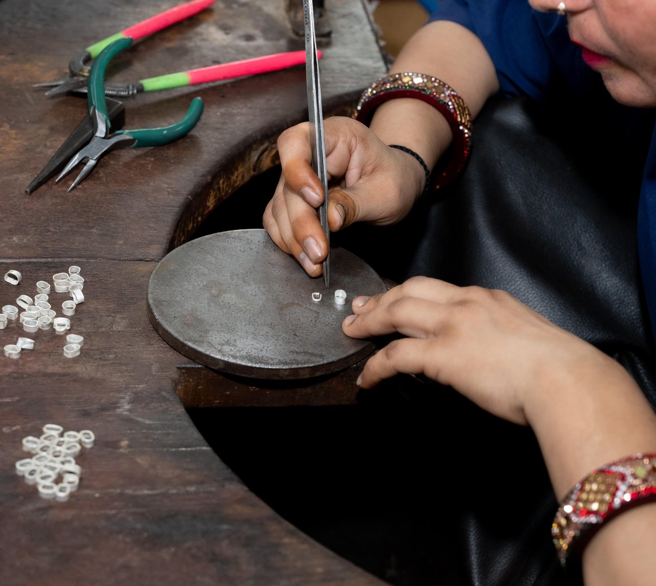 Sterling silver casting in progress