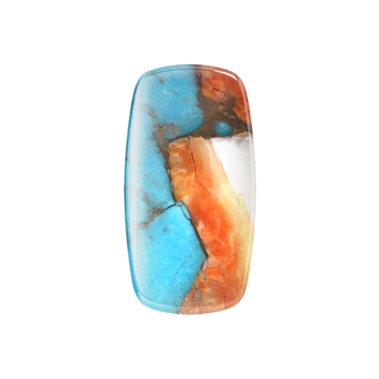 Copper spiny oyster gemstone cuts