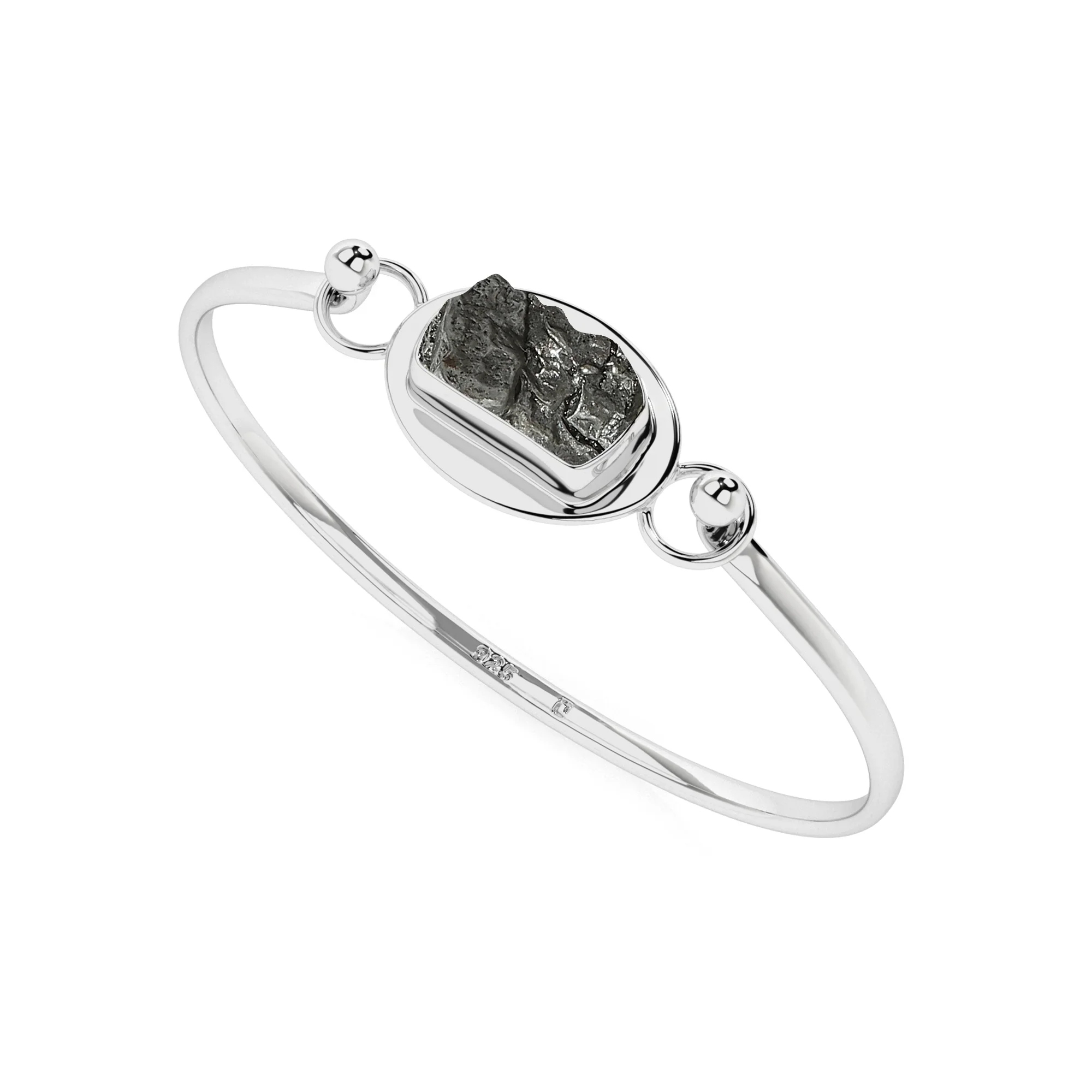Shungite rough shape twister bracelet