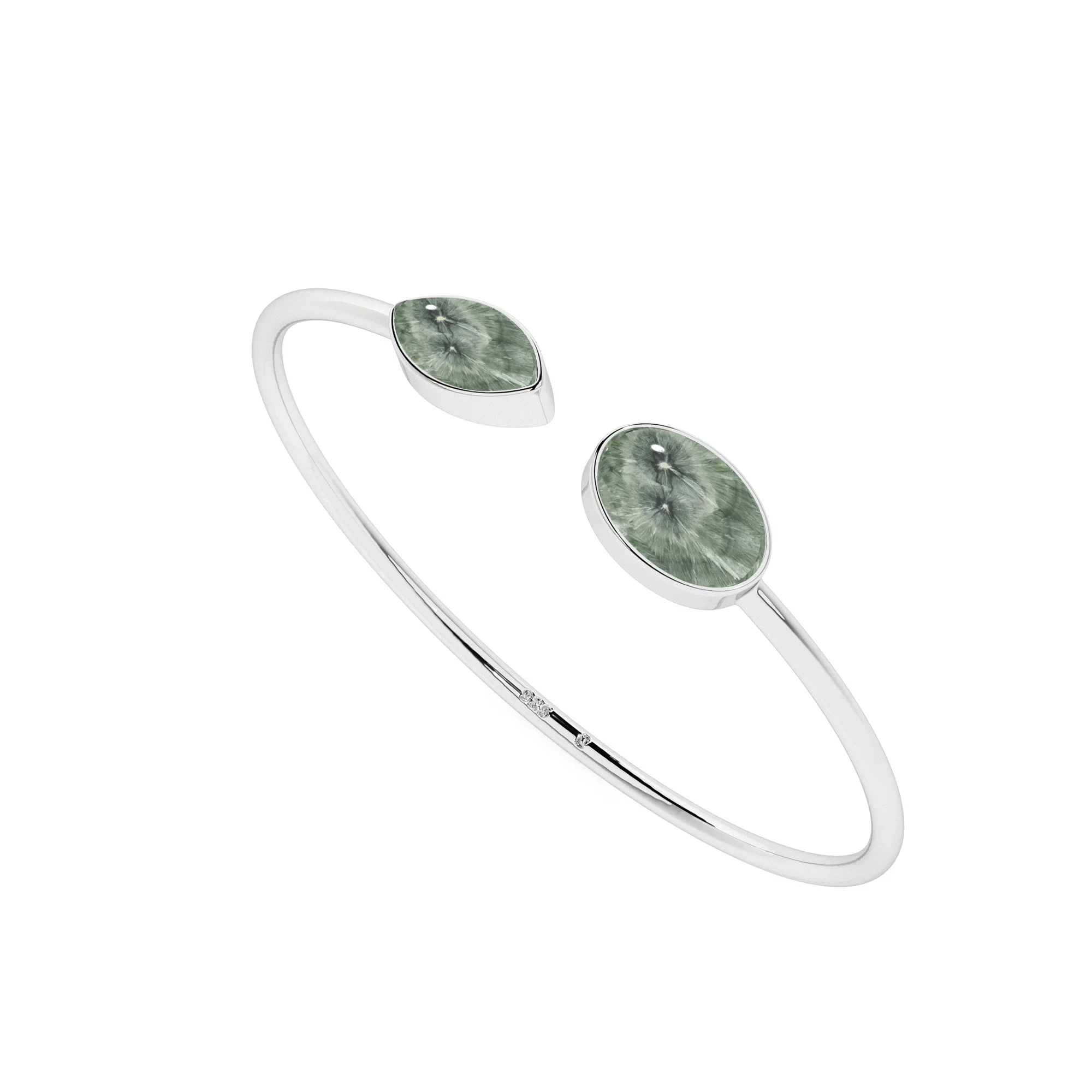Seraphinite two-stone twister bracelet