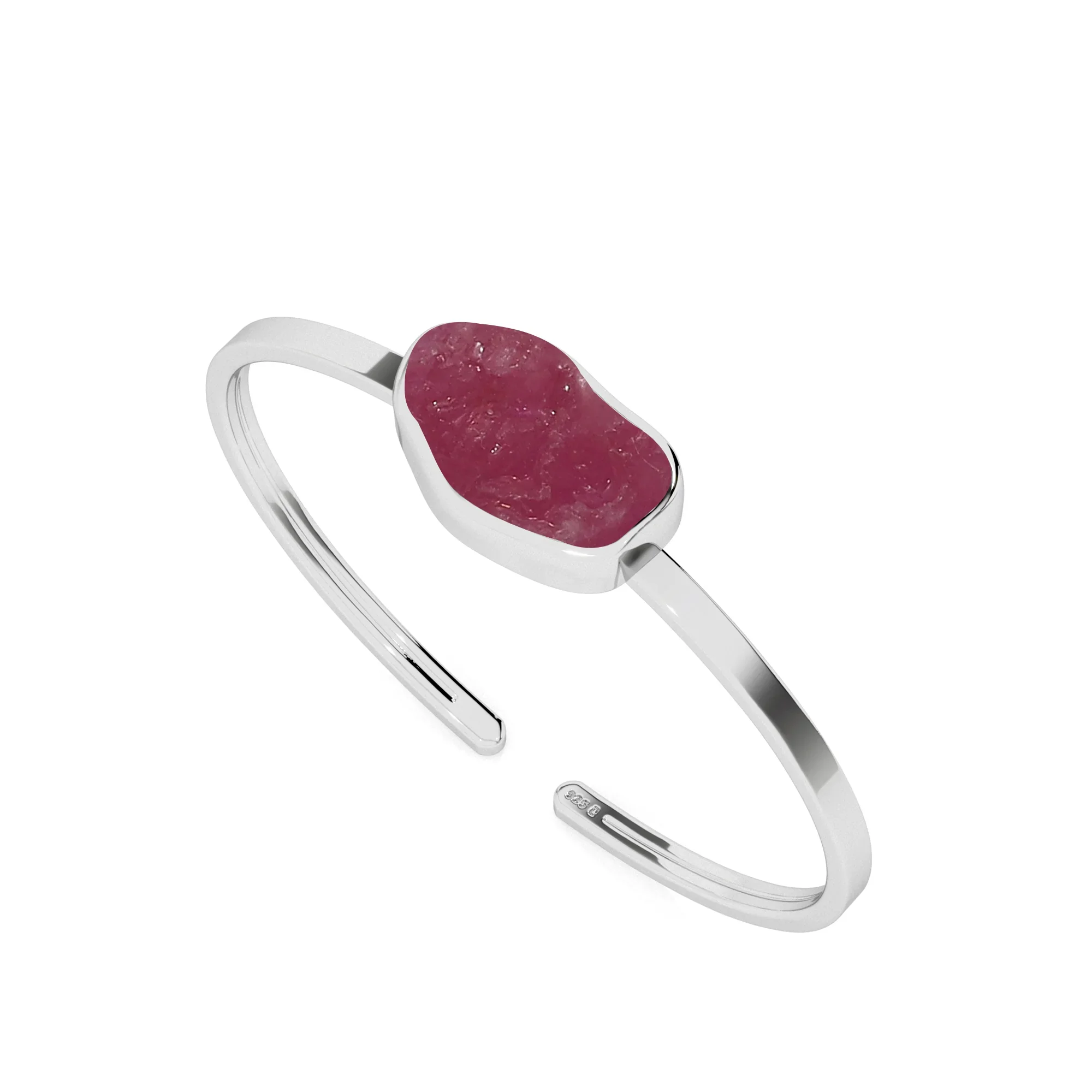 Ruby rough shape twister bracelet