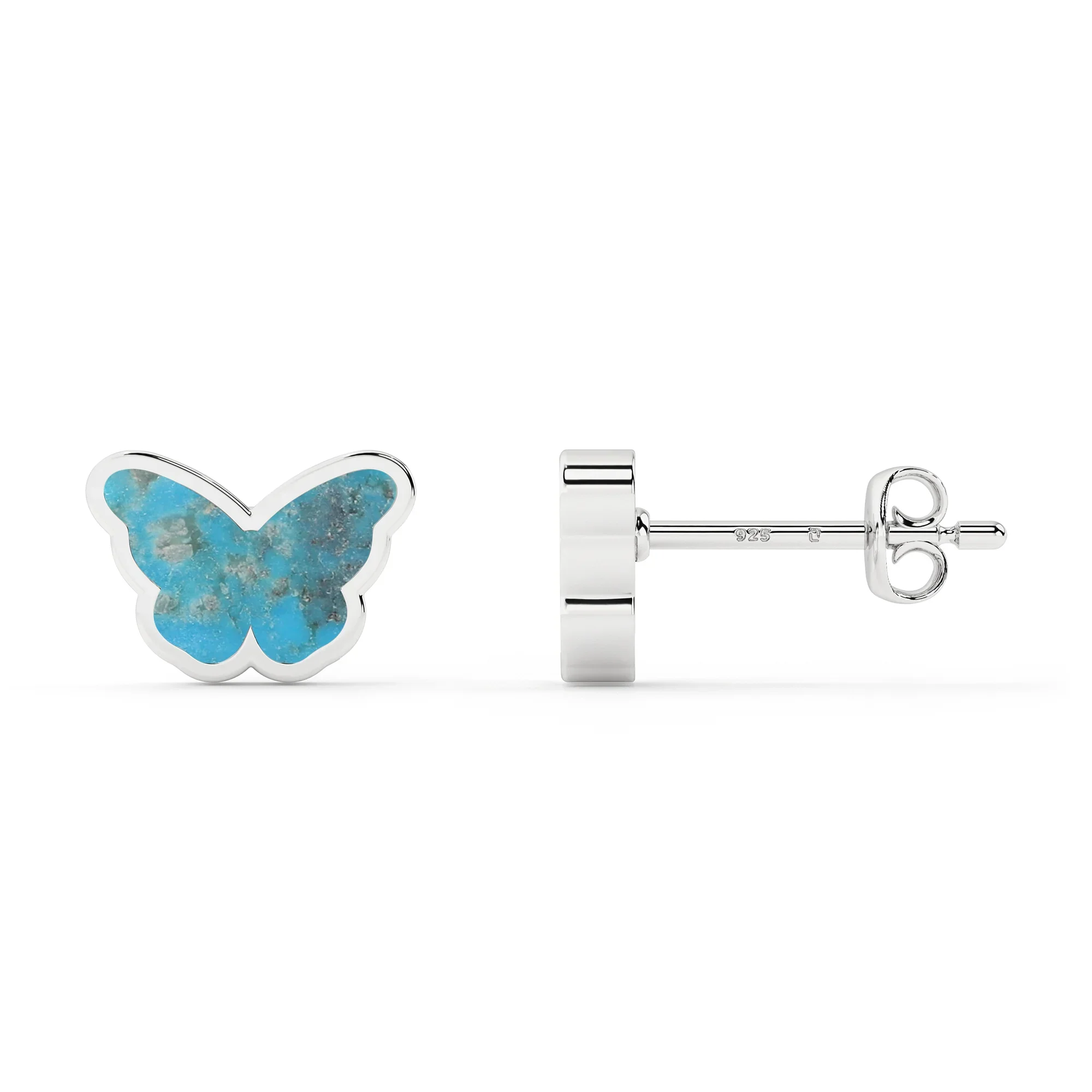 Green moonstone pear stud earrings