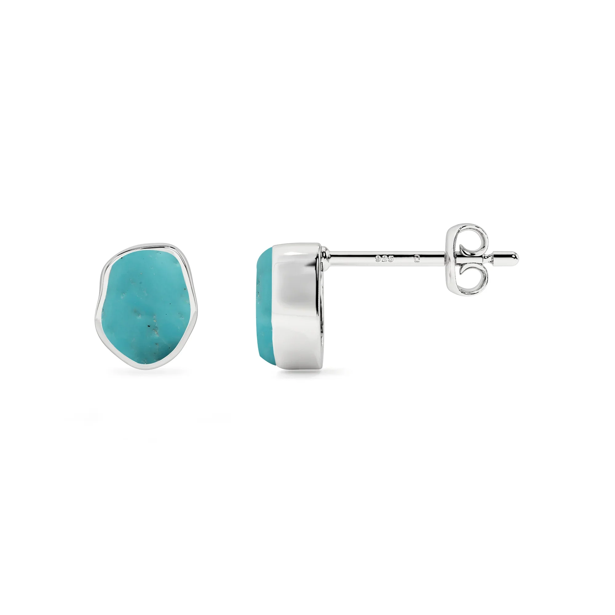Turquoise rough shape stud earrings