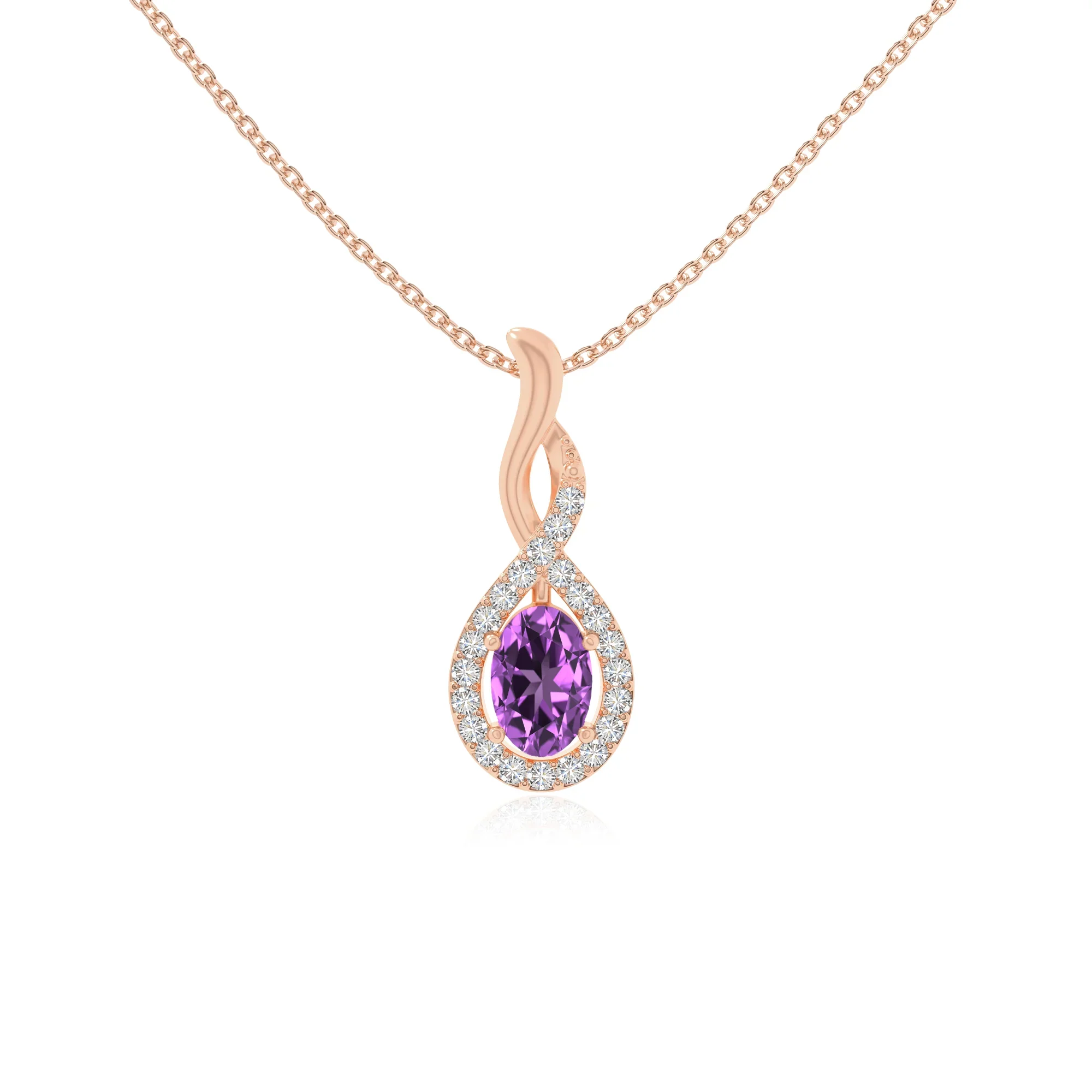 Amethyst infinity pendant necklace