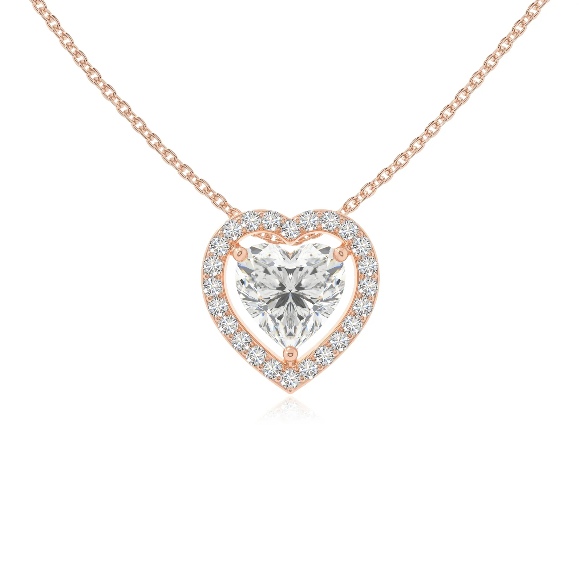Solitaire halo pendant necklace