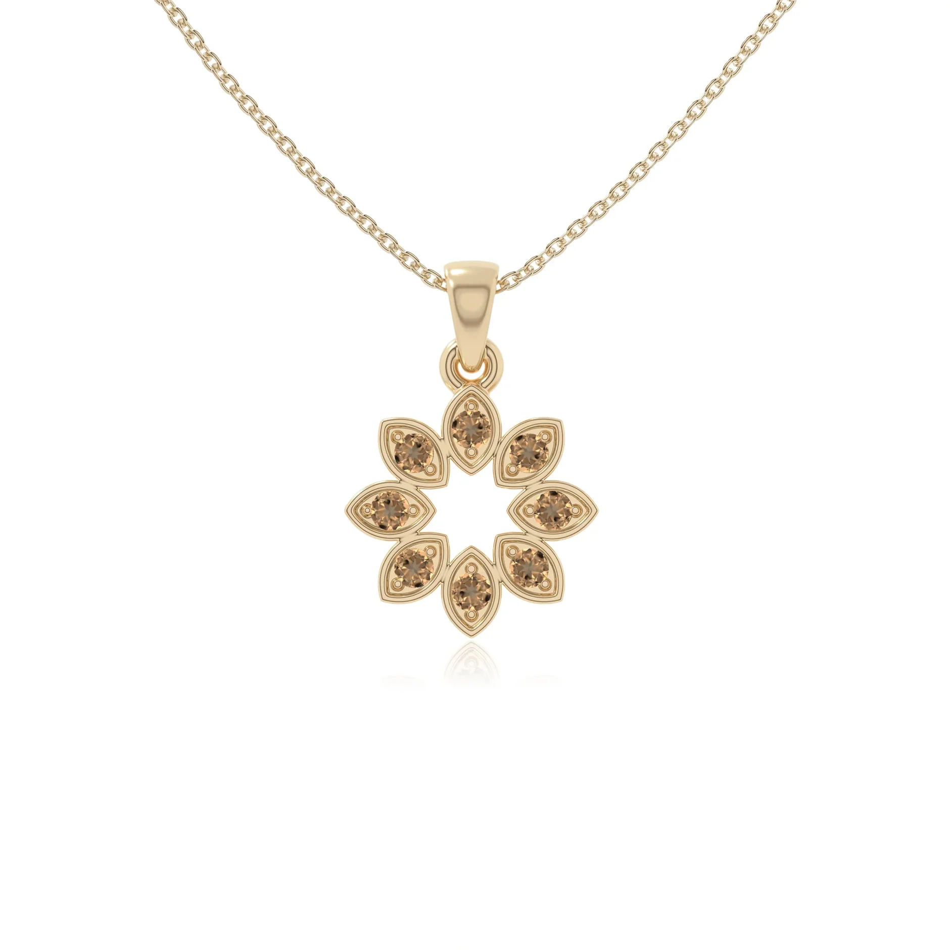 Citrine flower pendant necklace